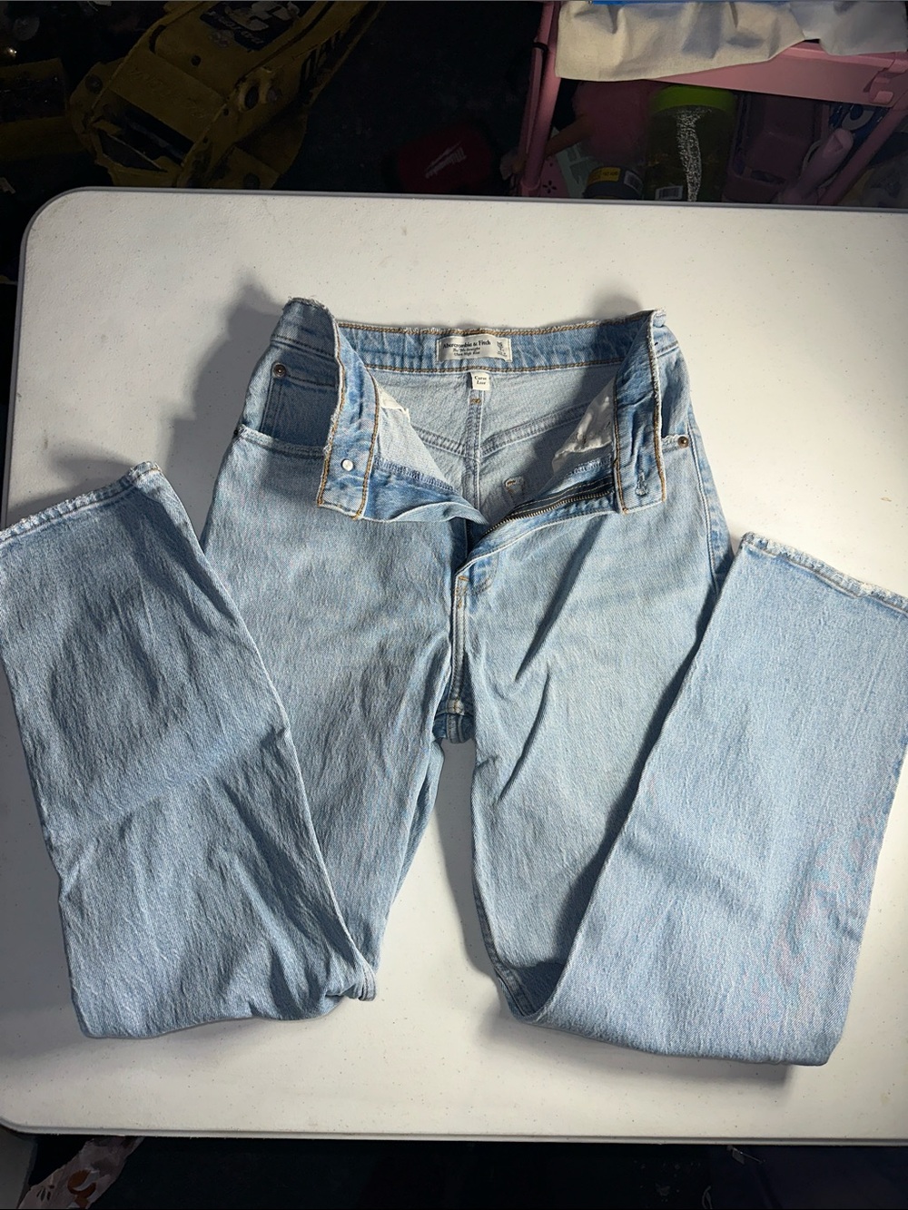 Abercrombie & Fitch Light Blue Straight-Leg Women’s Jeans